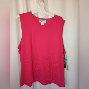 Pendleton 3X Knit Shell Tank Top Pink Silk Nylon Round Neck Preppy Vintage NWT